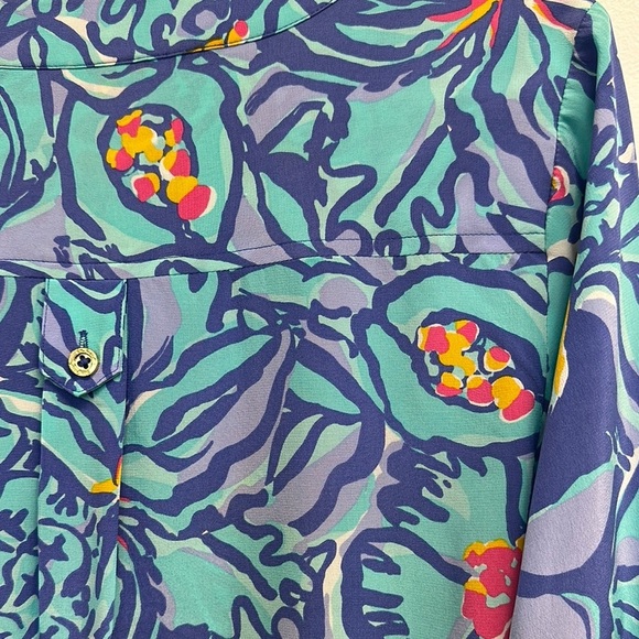 Lilly Pulitzer Elsa Silk Top Mai Tai Print - Picture 5 of 6
